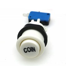 캡슐뽑기 기계 자판기 머신 스타일 미국 아케이드 게임 푸시 버튼 스위치 28mm 너트 pc ps3 usb 스틱 컨트롤러 자동 판매기 diy 키트 액세서리 호환용, 흰색 동전 로고
