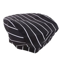 남성 여자 요리사 모자 캐터링 과자 베이커 주방 요리사 커피 숍 레스토랑 솔리드 컬러 스트라이프 duckbill 베레모 모자