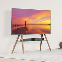 벽면밀착 원목 이젤형 티비거치대 55인치 65인치 70인치 삼성 lg 호환 tv스탠드 선반장착 무타공 받침대, 화이트