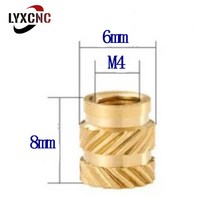 인서트 번데기 너트 M3 M4 x 5x6 황동 핫멜트 인서트 널링 너트 스레드 열 몰딩 3D 프린터 용 이중 능직 사출 임베먼트 너트 100 개, 100pcs, 02 M4x8x6