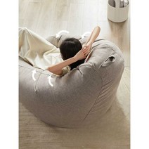 에어소파 빈백 쿠션 소파 콩주머니 무지 마약 1인용, 베이지 120x120cm
