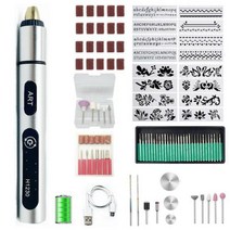 초음파 커팅기 컷팅기 충전식 미니 전기 그라인딩 조각 펜 4.2V 소형 드릴 머신 전진 후진 드릴링, [01] 97 piece set