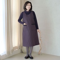 쉬즈마담 N2519 천연나뭇잎 누빔 조끼원피스/중년여성의류