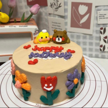 선물생일 레터링 케이크 (DIY) 생일케이크배달, 코코넛크림+코코넛살, 바닐라크림, 초콜릿기니슈+크런치 토핑