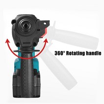 전기 해머 함마 드릴 파쇄 경량TRIMROK 3 in 1 브러시리스 무선 해머 드릴 로터리 전기 해체 임팩트 2PC 천, [3] 6000mAh 1Battery SET