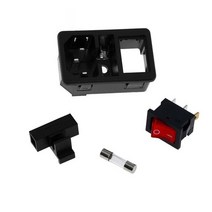 3D프린터부품 3D 프린터 부품 220V/110V 15A 전원 공급 장치 스위치 용 퓨즈가있는 남성 소켓 DIY 액세서리, Without cable