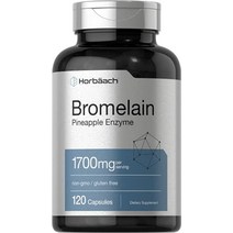 브로멜라인 1700 mg | 120 캡슐 | 소화 건강 지원 | 파인애플 효소 보충제