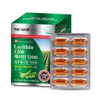 내츄럴플러스 레시틴1200 1200mg x 60캡슐 대두 레시틴 100%, 1개, 1200mg 60캡슐
