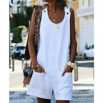 빅사이즈 ~xxxl 유니크 여성점프수트 프론트 투 포켓 반바지