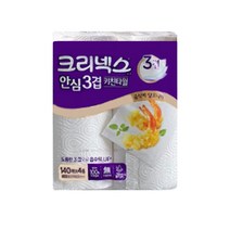 크리넥스 프리미엄 안심 3겹 천연펄프 롤키친타올 140매, 2팩, 4롤