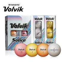 볼빅 골프공 솔리체 메탈코팅 펄 고반발 3피스 하프더즌 6구, 오렌지, 1개