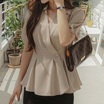 [마이더스비] 텐더 프릴 랩 블라우스