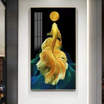 풍수 인테리어 황금 잉어 재물복 보석십자수 재료 큐빅 DIY 비즈, 90x50CM