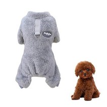 강아지 플리스 겨울 옷 의류 롬퍼스 네발 (그레이 LL), 엘엘, 회색