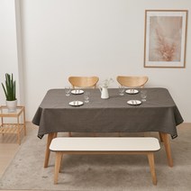 룰루홈 린넨 방수 식탁보 테이블보 (130x240), 8인 (130 x 240 cm), 딥커피