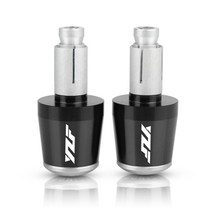 오토바이 몰딩 cnc 22mm 핸들 바 캡 엔드 플러그 yamaha yzf r1 yzf r6 yzfr6 yzf r125 yzfr15 r25 yzf r3 yzf r25, 검은 은색, 1개