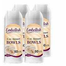 Embellish 투명 일회용 튼튼한 플라스틱 170.1g(6온스) 작은 디저트 그릇 100개 결혼식 케이터링 파티 뷔페 일상용으로 이상적 2팩, 200 Pack