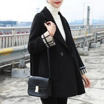 여성 헤링본 자켓 코트 2021 패션 가 겨울 울 재킷 블레이저 빈티지 케이프 모직