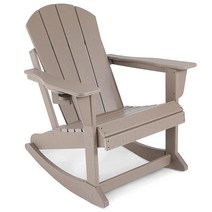 ABCPATIO 접이식 플라스틱 Adirondack 의자 - 컵 홀더가 있는 흔들 의자 내후성 쌓을 수 좌석 파티오 현관 데크 수영장 정원 뒷마당용 (좌석 너비 50., Classic_Seat Width 20