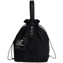 드로스트링 보온 보냉 가방 파우치, 블랙