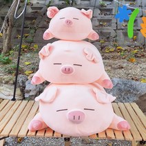 [킹스디포] 모찌 핑크돼지 바디필로우 40cm 안고자는 피그 인형 베개 쿠션 캐릭터, 동글동글 표정40cm