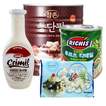 팥빙수 재료 대용량C 세트 빙수팥/후루츠/빙수떡/연유, 6세트