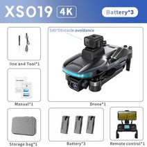 입문용드론KBDFA XS019 PRO RC 드론 4K HD GPS 장애물 회피 브러시리스 EIS 카메라 항공 사진 UAV 레이저, 18 4K-540 OAS-3B