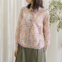 아더 패턴 밑단턱 블라우스