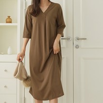 [아이엠수]뮤즈 브이넥 7부원피스