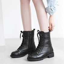 천연소가죽 4cm 옆지퍼 여성워커 미들부츠 워커힐 가죽부츠 D-s302