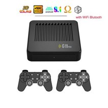 안드로이드 9.0 비디오 tvbox 콘솔 더블 무선 컨트롤러 4K HD 게임박스 G11 PRO 256GB 레트로 40000 게임 스틱 PSP PS1 용 TV, 256G 50000_UK, 256G 50000+UK