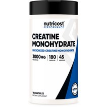 Nutricost 뉴트리코스트 Creatine Monohydrate 3000mg 180캡슐, 500