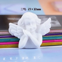 레진 귀여운 바로크 스타일 리틀 엔젤 아트 장식 액세서리 카와이 어린이 성인 배지 머리핀 헤어 12 개, [03] C