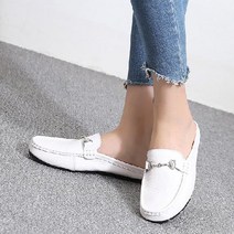 아크라 여성 부드러운 가죽 버클 블로퍼 단화 쿠션 뮬 구두 푹신 착화감 편한 신발 정장 캐주얼 로퍼