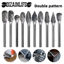 드러멜 드라멜 찌선반 18quot shank tungsten carbide burs 금속 밀링 커터용 드릴 비트 카바이드 전기 회전 도구 dremel 목공 액세서리, 1 개 모양