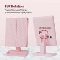 화사거울 특이한거울 LED 조명 화장대 빛 빛 책상 메이크업 빛 밝은 돋보기 3, 분홍색 삼중 거울