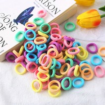 올곧음 유아 머리끈 머리고무줄 알록달록 아동 여아 헤어 고무줄 50p 통통한 칼라 헤어밴드