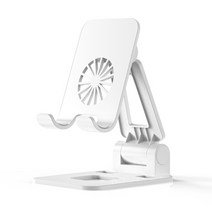 노트북거치대 트웰브사우스 누워서노트북 책상용 조절식 휴대폰 스탠드 접이식 탁상용 전화 홀더 미끄럼 방지 크래들 도크 4-7 스마트폰용 180°회전, 하얀