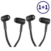 아이블루 노이즈캔슬링 유선 이어폰 3.5mm 커널형 고음질 1+1, 블랙+블랙