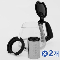뜨거움방지 블랙핸들 유리 티포트 750mlx2개 차여과기거름망주전자 거름망티포트 꽃차주전자 내열유리 내열유리주전자 내열유리티포트 내열주전자 녹차티포트 유