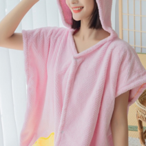 여성골프샤워가운 골프장샤워가운 극세사 목욕 배스로브, 연핑크