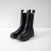 르본디 첼시 미들부츠 가을 여성용 밴딩 통굽 앵클부츠 5cm