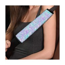 Cozeyat 2피스 자동 안전 벨트 커버 인어 스케일 어깨 안전벨트 패드 성인 청소년 어린이 유아 자동차 트럭 SUV 비행기 백팩 스트랩, 0-Mermaid Scale