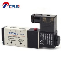 캠핑냉장고 냉온장고 차량용냉장고5웨이 2 위치 Airtac 전기 솔레노이드 밸브 4V210-08 DC 24V DC12V AC110, 02 AC220V