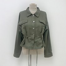 포디룩 (4color) 스트링 조절 뒷셔링 크롭 야상자켓