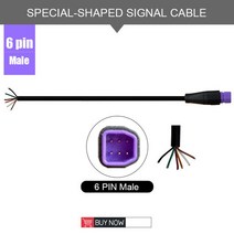 전기자전거모터 바팡모터 Julet 베이스 커넥터 2/3/4/5/6 핀 케이블 방수 Ebike Bafang 디스플레이 옵션 사이클링 액세서리, [09] 6 Pin Male