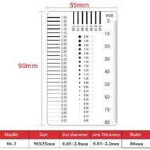 망원경 부품 액세서리 고정밀 필름 포인트 게이지 소프트 눈금자 현미경 마이크로미터 PET 보정 도트 라인 균열 대비 얼룩 카드, [06] 06-1 with film
