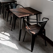 4인용 우드 슬랩 테이블 레스토랑 카페 바 2인 원목 테이블 미용 심플 디자인, 테이블 2의자(60x60 테이블)