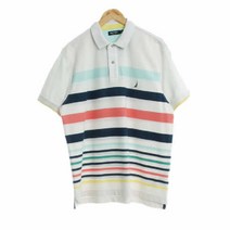노티카 nautica 화이트 스트라이프 면혼방 로고카라티 남자 L [115] 9908