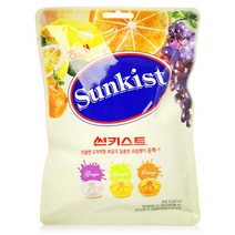 썬키스트 125g 레몬 오렌지 포도맛 과즙 잼 사탕 캔디